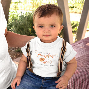 T-shirt Pour Bébé Notre Petit Citrouille 1er Anniversaire