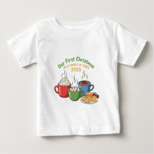 T-shirt Pour Bébé Notre Premier Noël En Tant Que Famille De Trois 20