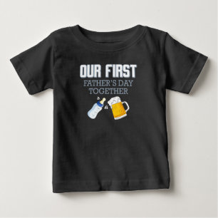T-shirt Pour Bébé Notre Première Fête des pères Ensemble 👨 ‍ 👶 ❤️