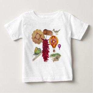 T-shirt Pour Bébé Nouveau-Mexique Red Chile Pinõn Zia Hot Air Balloo