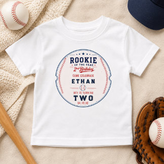 T-shirt Pour Bébé Nouvelle recrue de l'année Baseball 2e anniversair