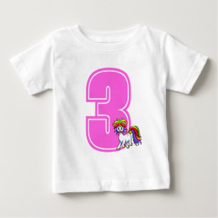 T-shirt Pour Bébé Numéro de licorne personnalisée T-shirt bébé