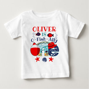T-shirt Pour Bébé O-fish-ally Un   JE Suis Le Grand UN   Premier Ann