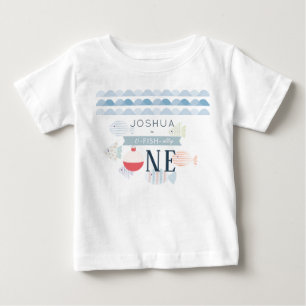 T-shirt Pour Bébé O-fish-ialement Un Garçon Pêcheur 1er Anniversaire