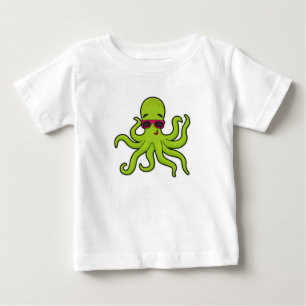 T-shirt Pour Bébé Octopus avec lunettes de soleil