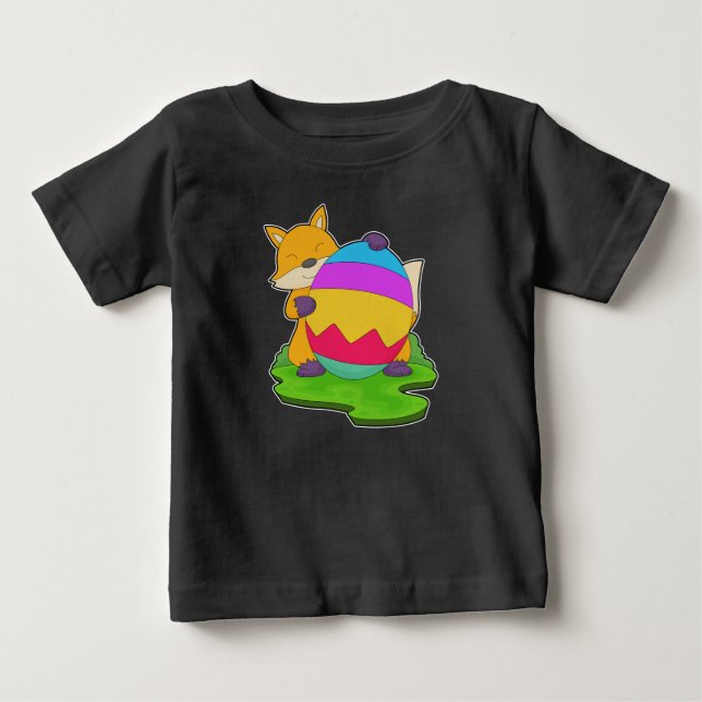 T-shirt Pour Bébé Oeuf de Pâques Renard (Devant)