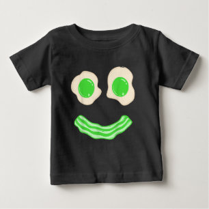 T-shirt Pour Bébé Oeufs verts Jambon Smile Face Brunch Petit déjeune