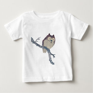 T-shirt Pour Bébé Oeuvre de nuit japonaise de la Chouette couchée