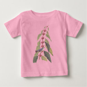 T-shirt Pour Bébé Oiseau de Paruline Vert Bleu Audubon Art Vintage