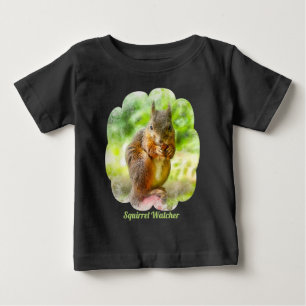 T-shirt Pour Bébé Oiseau écureuil Peinture animale