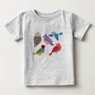 T-shirt Pour Bébé Oiseaux colorés