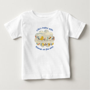 T-shirt Pour Bébé Oiseaux sur un fil
