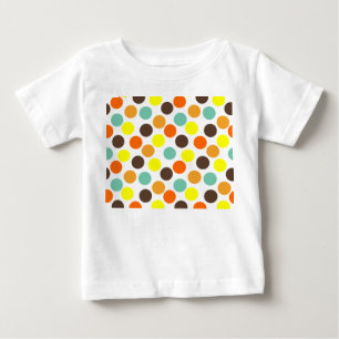 T-shirt Pour Bébé Orange, Jaune, Brown, Points Bleus