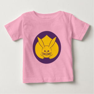 T-shirt Pour Bébé Oriental violet jaune Japon lapin Mon Art