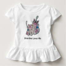 OSo mignon "Grand-mère m'aime", Cat Ruffled Tee