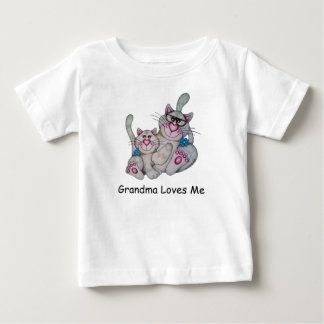 T-shirt Pour Bébé OSo mignon "Grand-mère m'aime", Cat Ruffled Tee