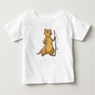 T-shirt Pour Bébé Otter comme Fisher avec canne à pêche