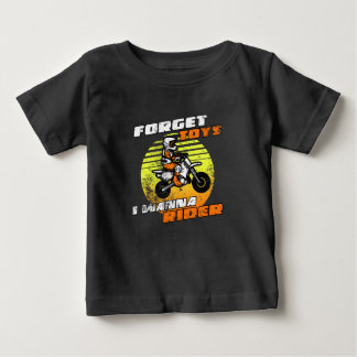 T-shirt Pour Bébé Oubliez les jouets I Wanna Rider Funny Motocross p