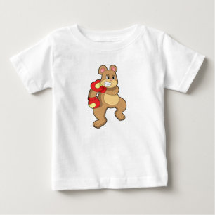 T-shirt Pour Bébé Ours à la boxe avec gants de boxe