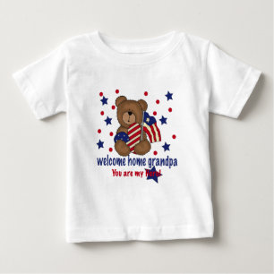 T-shirt Pour Bébé Ours à la maison bienvenu de grand-papa
