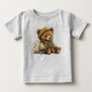 T-shirt Pour Bébé Ours Brown vintage