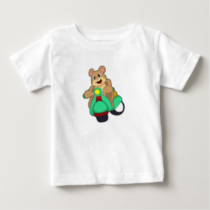 T-shirt Pour Bébé Ours comme Biker avec Scooter.PNG