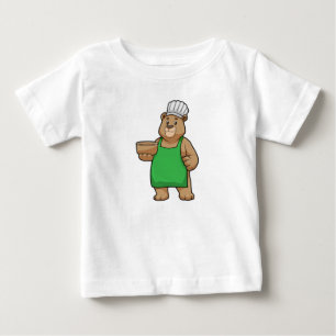 T-shirt Pour Bébé Ours comme cuire avec tablier de Cuisine et Bowl
