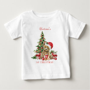 T-shirt Pour Bébé Ours en peluche arbre de Noël premier Noël de bébé
