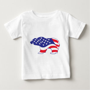 T-shirt Pour Bébé Ours grizzli patriotique
