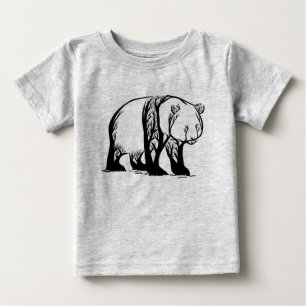 T-shirt Pour Bébé Ours Panda Animal Sauvage Arbre Art