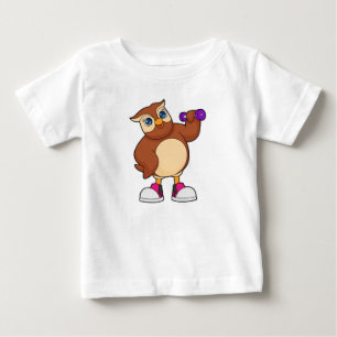 T-shirt Pour Bébé Owl Fitness Dumbbell