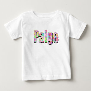 T-shirt Pour Bébé "Paige" Nom Réalisé Avec Des Papillons Colorés,