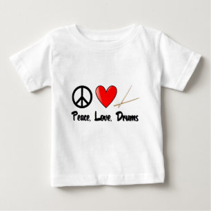 T-shirt Pour Bébé Paix, amour, et tambours
