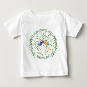 T-shirt Pour Bébé Paix et amour, bébé…
