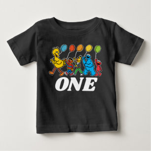 T-shirt Pour Bébé Pal de rue Sésame   1er Anniversaire Ballons bébé 