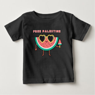 T-shirt Pour Bébé palestine libre Watermelon Palestine mignon coloré