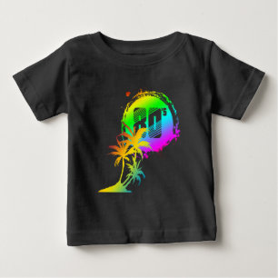 T-shirt Pour Bébé palmiers au coucher du soleil tendance des années 