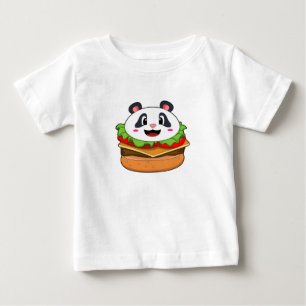 T-shirt Pour Bébé Panda avec hamburger