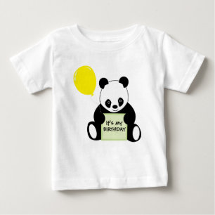 T-shirt Pour Bébé Panda avec l'âge nommé personnalisable et plus d