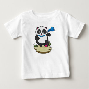 T-shirt Pour Bébé Panda coureur avec Écarf