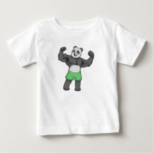 T-shirt Pour Bébé Panda en Bodybuilder au Bodybuilding