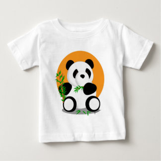 T-shirt Pour Bébé Panda mangeant une chemise en bambou