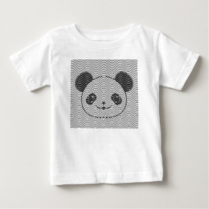 T-shirt Pour Bébé Panda Porte Face Sur La Vague Motif