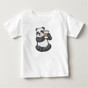 T-shirt Pour Bébé Panda with Coffee to go