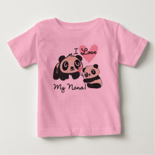 T-shirt Pour Bébé Pandas I Love My Nana Baby Romper