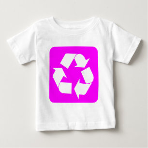 T-shirt Pour Bébé Panneau de recyclage - Magenta