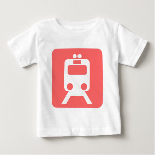 T-shirt Pour Bébé Panneau du train -
