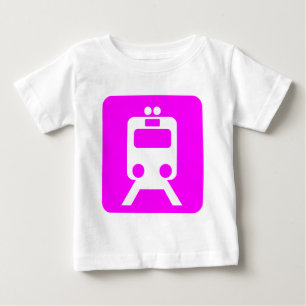 T-shirt Pour Bébé Panneau du train - Magenta