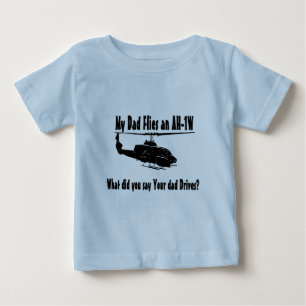T-shirt Pour Bébé Papa vole un hélicoptère AH 1w
