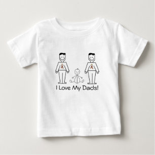 T-shirt Pour Bébé Papas personnalisables de LGBT 2 et un bébé